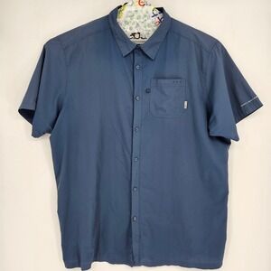 Columbia Shirt Mens 4XT Vented Fishing Omni Shade Button Down Short Sleeve Blue